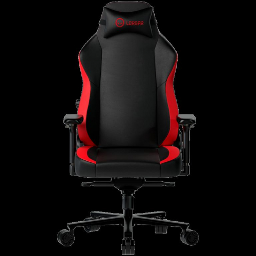 LORGAR Embrace 533, Gaming Chair, PU eco-leather, 1.8 mm metal frame, multiblock mechanism, 4D armrests, 5 Star aluminium base, Class-4 gas lift, 75mm PU casters, Black + red