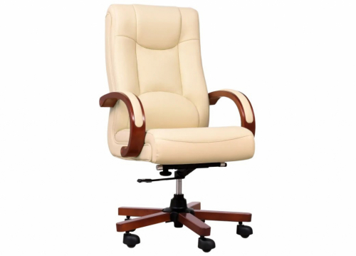 LIDER cream leather armchair