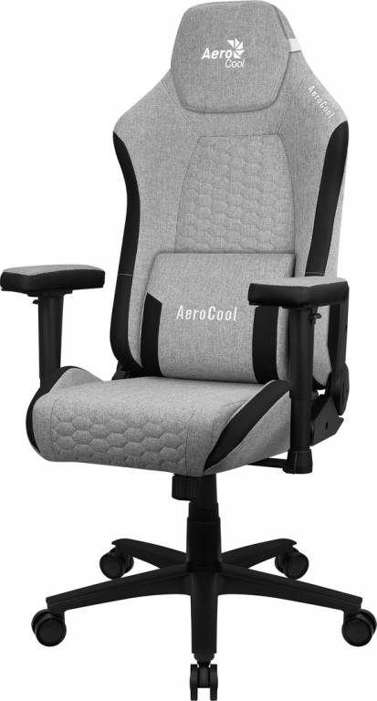 Aerocool CROWNASHGR, Ergonomic Gaming Chair, Adjustable Cushions, AeroWeave Technology, Grey