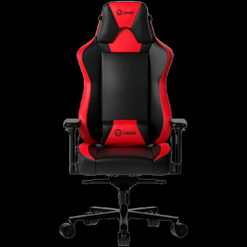 LORGAR Base 311, Gaming Chair, PU eco-leather, 1.8 mm metal frame, multiblock mechanism, 4D armrests, 5 Star aluminium base, Class-4 gas lift, 75mm PU casters, Black + red