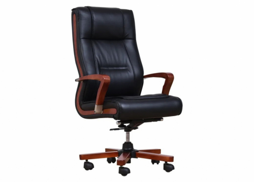 AMBASSADOR leather armchair black