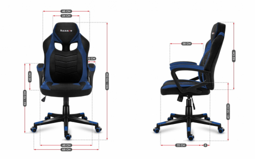 Huzaro FORCE 2.5 BLUE MESH Gaming armchair Mesh seat Black, Blue