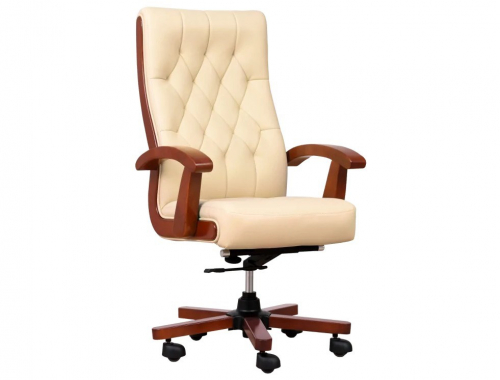 CONSUL cream leather armchair