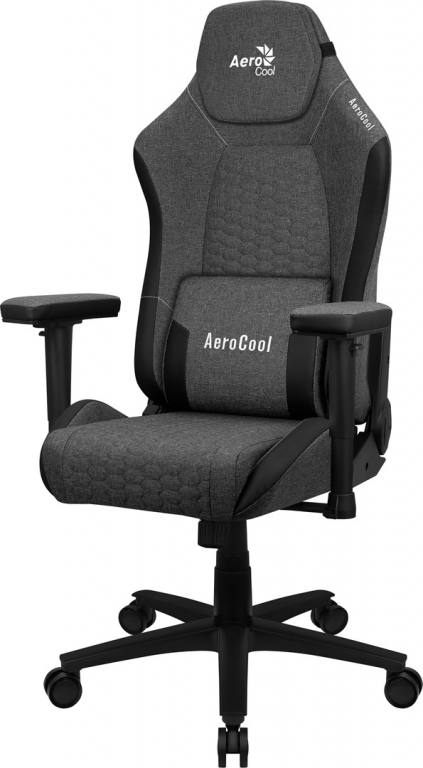 Aerocool CROWNASHBK, Ergonomic Gaming Chair, Adjustable Cushions, AeroWeave Technology, Black