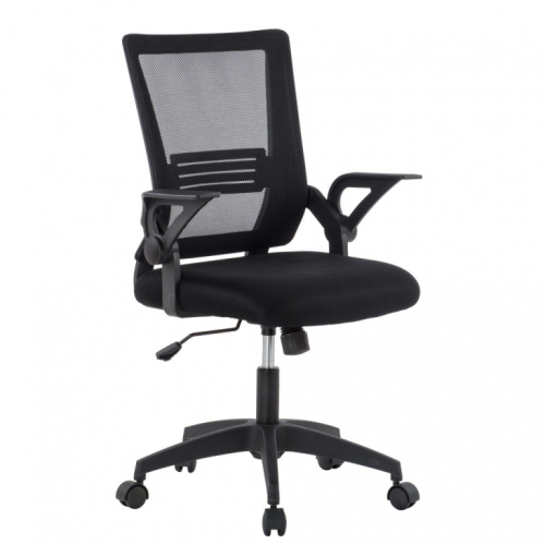 Techly Black Office chair with padded seat and net fabric back
