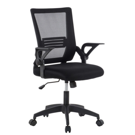 Techly Black Office chair with padded seat and net fabric back