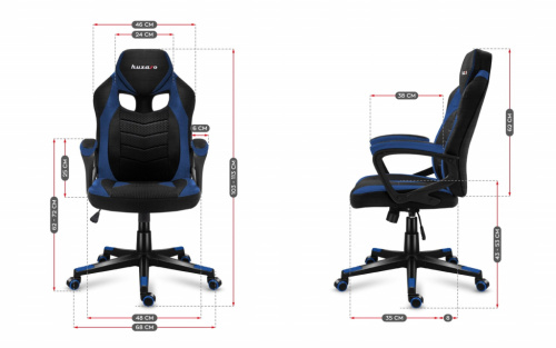 Huzaro FORCE 2.5 BLUE MESH Gaming armchair Mesh seat Black, Blue