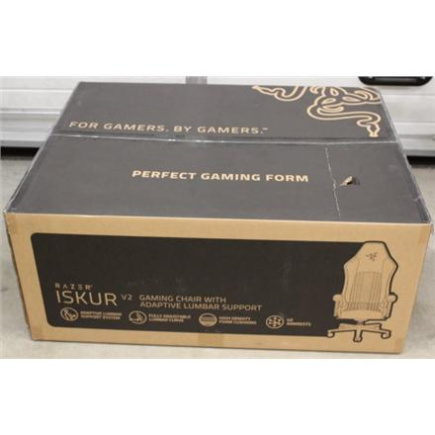 Taastatud. Razer Iskur V2 Mängutool  with Lumbar Support, Must | Razer Mängutool  with Lumbar Support Iskur V2 EPU Leather, Aluminium | Must | DAMAGED PACKAGING RZ38-04900200-R3G1SO