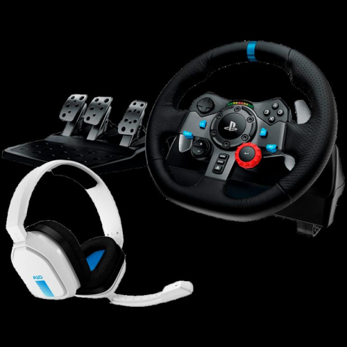 LOGITECH G29 Driving Force Racing Wheel for PS + Astro A10 - WHITE