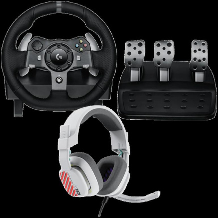 LOGITECH G920 Driving Force Racing Wheel + Astro A10 - WHITE