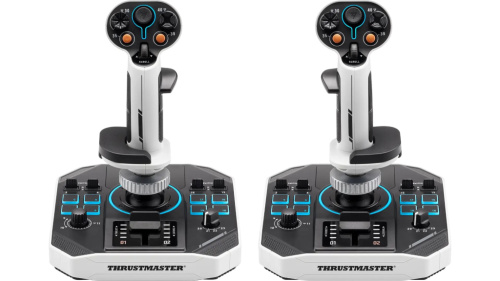 Thrustmaster Sol-R 2 HOSAS Space Sim Duo Must, Valge USB Flightstick Analogue / Digital PC