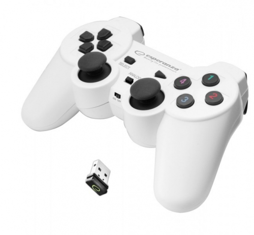 Esperanza EGG108W Gaming Controller Black, White RF Gamepad Analogue / Digital PC, Playstation 3 *Uus, avatud pakend