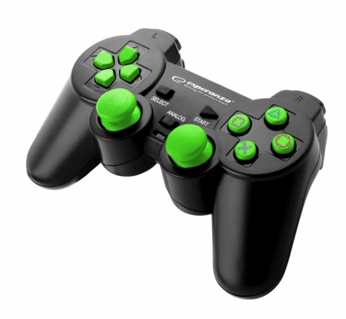 Esperanza EGG107G Gaming Controller Gamepad PC,Playstation 3 Analogue / Digital USB 2.0 Black/Green