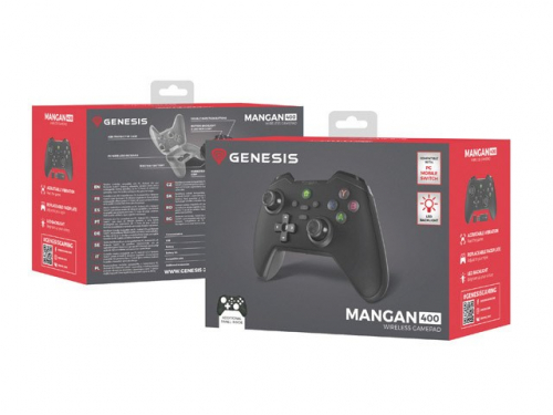 NATEC GAMEPAD GENESIS GAMEPAD MANGAN 400 (PC/SWITCH/MOBILE; WIRELESS, BLACK) NJG-2100