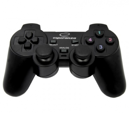 Esperanza EG102 Gaming Controller Black USB 2.0 Gamepad Analogue / Digital PC, Playstation 3