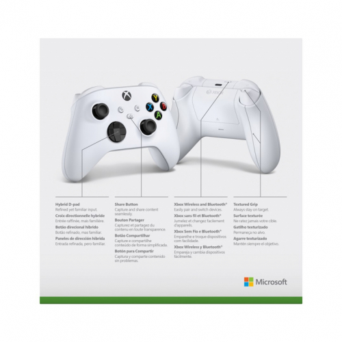 Microsoft Xbox Wireless Controller White Gamepad Xbox Series S,Xbox Series X,Xbox One,Xbox One S,Xbox One X Analogue / Digital Bluetooth/USB KSLMI1ONE0006