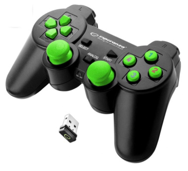 Esperanza EGG108G Gaming Controller Black, Green USB 2.0 Gamepad Analogue / Digital PC, Playstation 3