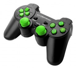 Esperanza EGG107G Gaming Controller Black, Green USB 2.0 Gamepad Analogue / Digital PC, Playstation 3
