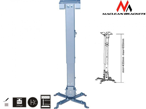 Maclean MC-581S sufitowy uchwyt do projektora 43-65 cm 20kg