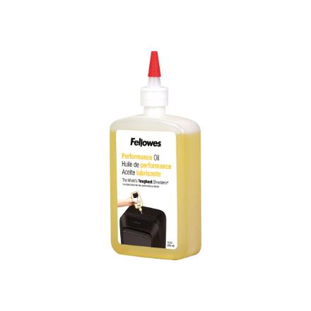 Fellowes | Shredder Oil 355 ml | For use with all Fellowes cross-cut and micro-cut shredders. Oil shredder each time wastebasket is emptied or a minimum of twice a month. Plastic squeeze bottle with extended nozzle ensures complete coverage