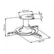 ART Ceiling HOLDER 16cm FOR PROJECTOR 15kg P-101 universal full adjustment