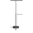 Techly Arm for projector 110-190cm ceiling, 15kg, silver