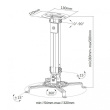Techly Universal projector celling mount 38-58cm 13kg silver