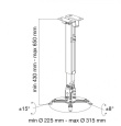 Techly Cilling projector mount 43-65cm 20kg