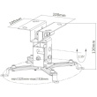 Techly Deckenhalterung f. Beamer. ausziehbar. 130mm. silber