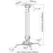 Techly Deckenhalterung Beamer 54-90cm Silber