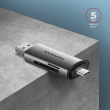 AXAGON CRE-SAC USB card reader - SD/microSD - USB-C and USB-A connectors