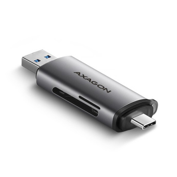 AXAGON CRE-SAC USB card reader - SD/microSD - USB-C and USB-A connectors