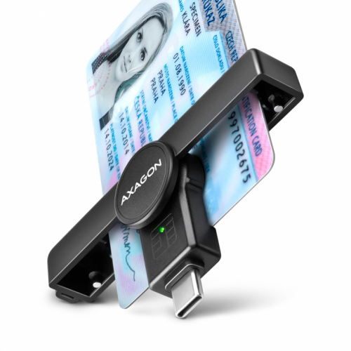 AXAGON CRE-SMPC USB-C smart card reader Black