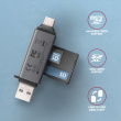 AXAGON AXAGON CRE-DAC USB card reader SD/microSD USB-A USB-C plus Caps