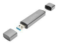 DIGITUS DA-70886 Combo Card Reader Hub USB-C+USB 3.0 1x SD 1x MicroSD 1x USB 3.0 grey