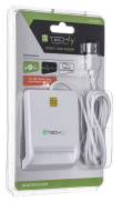 Techly Compact /Writer USB2.0 White I-CARD CAM-USB2TY smart card reader Indoor