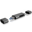 Icy box IB-CR200-C  SD/MicroSD (TF) USB 2.0 card reader with Type-C and -A to micro USB (OTG) interface, anthracite | Raidsonic | External card reader with multi-USB connector | External | Micro SDHC, Micro SDXC, microSD 3.0 UHS-I SD, SDHC, SDXC, SD 2.0