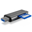 Icy box IB-CR200-C  SD/MicroSD (TF) USB 2.0 card reader with Type-C and -A to micro USB (OTG) interface, anthracite | Raidsonic | External card reader with multi-USB connector | External | Micro SDHC, Micro SDXC, microSD 3.0 UHS-I SD, SDHC, SDXC, SD 2.0