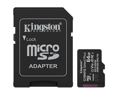MEMORY MICRO SDXC 64GB UHS-I/W/ADAPTER SDCS3/64GB KINGSTON