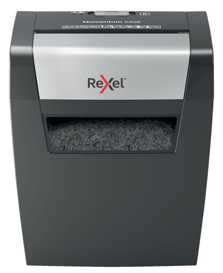 Rexel Momentum X406 paper shredder Particle-cut shredding Blue, Grey