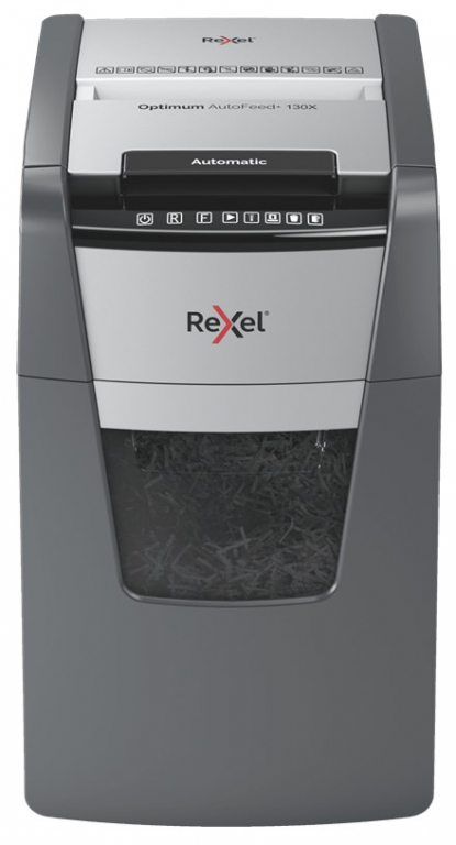 Rexel Optimum AutoFeed+ 130X paper shredder Cross shredding 55 dB 22 cm Black, Silver