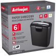 Activejet ASH-0601S shredder, P-2, 10 l, 6 mm shreds, 6 sheets, Черный.