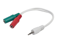 GEMBIRD CCA-417W Gembird Adapter Stereo Mini Jack (M) 4-pin -> 2x Mini Jack (F), 20cm, white