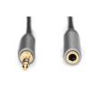 Digitus | AUX Audio Cable Stereo 3.5mm Male to Female Aluminum Housing | DB-510210-018-S
