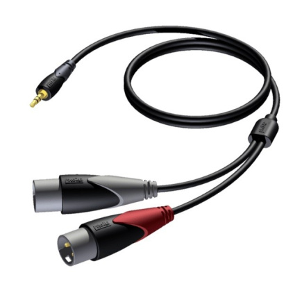 PROCAB 3,5 MM JACK MALE STEREO -2X XLR MALE 3 M