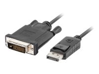 LANBERG CA-DPDV-10CU-0010-BK Lanberg cable Displayport(M) V1.2->DVI-D(M)(24+1) 1m Black DUAL LINK