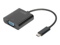 DIGITUS USB Type-C to VGA Adapter Full HD 1080p cable length: 19.5 cm black