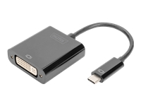 DIGITUS USB Type-C to DVI Adapter 10cm cable length black