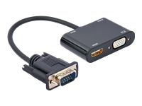 GEMBIRD VGA to HDMI + VGA adapter cable 0.15m black