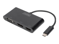 DIGITUS DA-70859 Graphic Adapter HDMI/DP/VGA 4K 60Hz UHD/ FHD to USB 3.1 Type C, audio, black